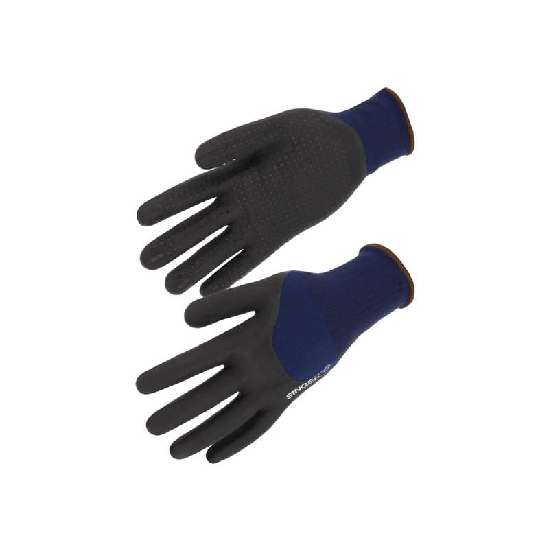 PER134 - GANTS NITRILE MOUSSE ENDUIT 3/4 - DOS AÉRÉ - PAUME PICOTS
