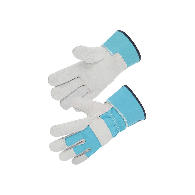 501S - GANTS DOCKER CROUTE DE BOVIN - DOS ET MANCHETTE TOILE