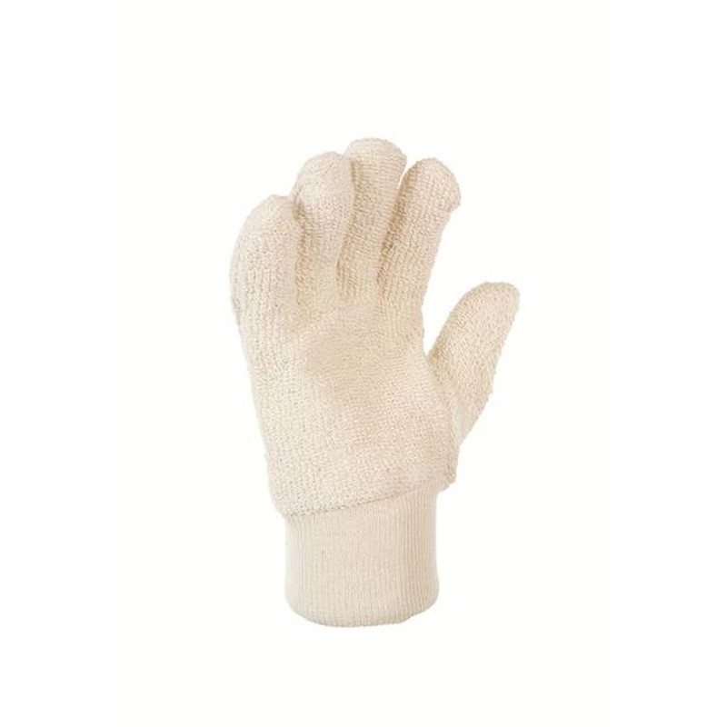 700BM - GANTS COTON BOUCLETTE MOYENNE POIGNET TRICOT