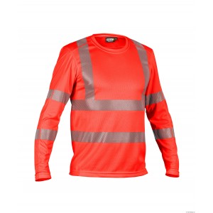 CARTERVILLE - T SHIRT MANCHES LONGUES HAUTE VISIBILITE + BANDES SEGMENTEES